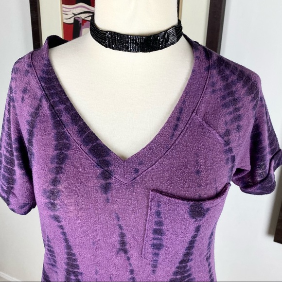 Rock & Republic Purple Black Dyed Short Sleeve T Shirt XS - Picture 2 of 5